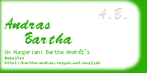 andras bartha business card
